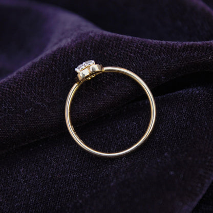 H- I Color With VS - SI Clarity Natural Diamonds, Lightweight Three Stone Gold Ring, 18K Solid Gold With Natural Diamond Ring, 7US Gold Ring