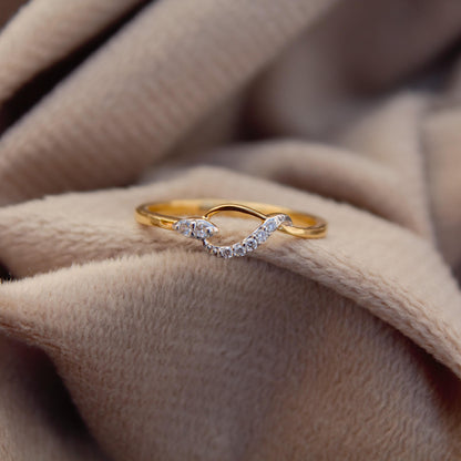 18K Solid Gold Ring, 5.25US Gold Diamond Ring, IGI Certified Diamond Jewelry, Seven Stone Gold Ring, Proposal Gold Ring With Natural Diamond