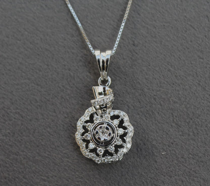 Real Diamond Jewelry Set For Her, IGI Certified Diamond Necklace with Earrings, White Gold Floral Necklace Earring Set, Gift For Special One