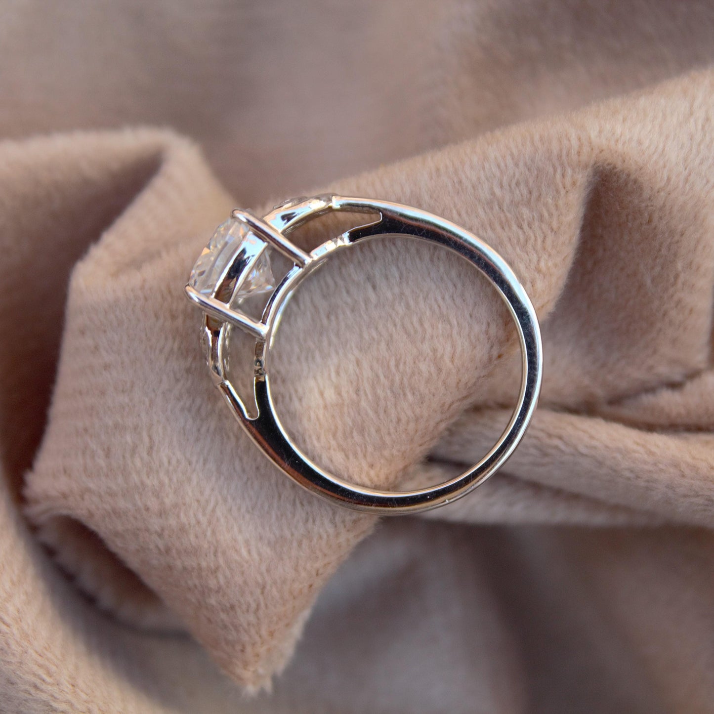 Unique Style Moissanite Elongated Cushion Ring, Designer Cushion Cut Ring, Bridal Ring, Colorless Moissanite Proposal Ring, Jewelry Gift