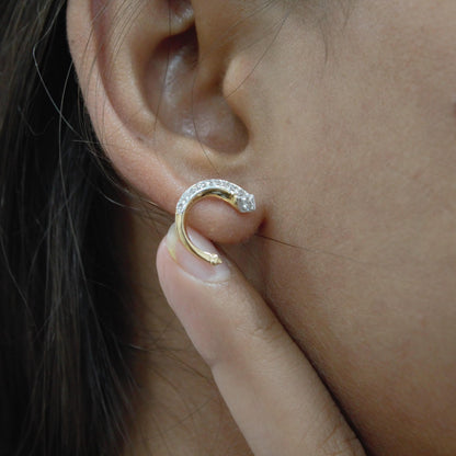 Yellow 18K Gold Necklace with Stud Earrings, Natural Diamond Jewelry Set, Minimalist Dainty Gold Jewelry, Perfect Anniversary Gift for Wife