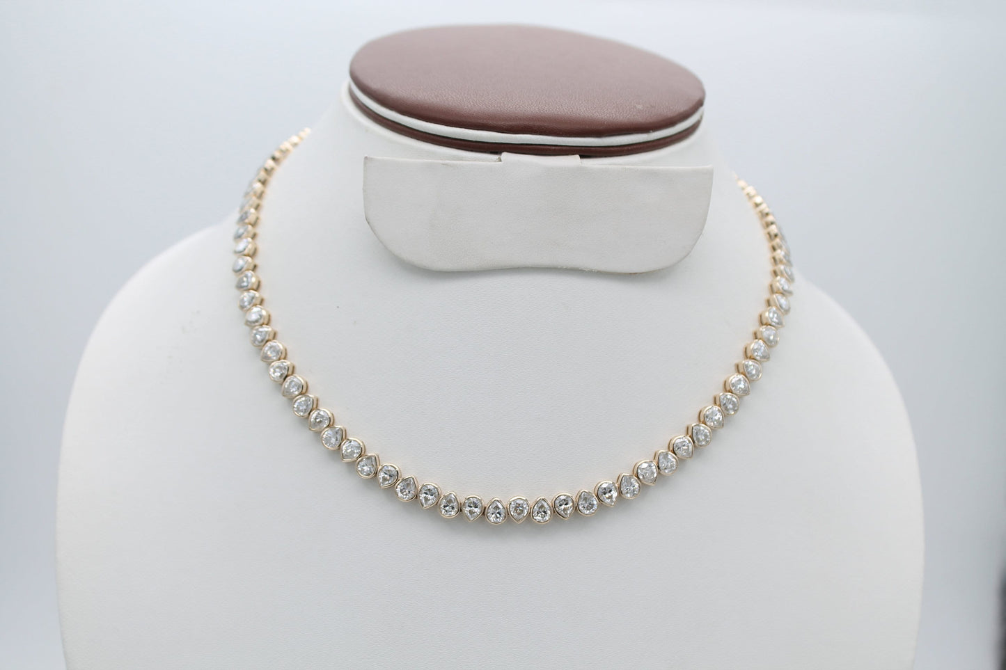 Diamond Tennis Choker Necklace, Wedding Choker Necklaces, Lab Grown Diamond Jewelry, EF Color VVS/VS Pear Lab Diamond Cvd/ Hpht Necklace