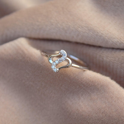 Sterling Silver Cubic Zirconia Ring, Dainty CZ Engagement Ring, Sparkling Solitaire Promise Ring, Vintage-Inspired Wedding Jewelry Gift