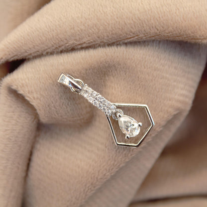 Pear Drop Moissanite Cut Stone Pendant, 925 Sterling Silver Unique Jewelry, New Arrival Pendant, Statement Dainty Pendant, Ready to Ship