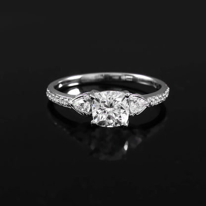 Lab Diamond Ring, Solitaire Ring, Gold Engagement Ring, 14K-18K Solid Gold Ring, Minimalist Cushion Cut Ring, Handmade Jewelry for Women