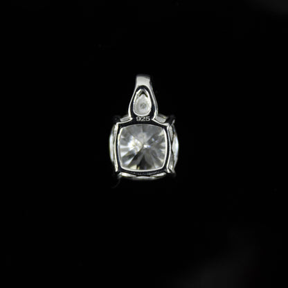 Solitaire Moissanite Prong Set Pendant, White Cushion Cut Moissanite Pendant, Gorgeous Women Charm Pendant, 925 Sterling Silver Jewelry