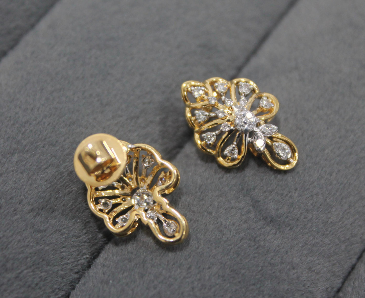 H-I VS - SI Natural Diamond Pendant Earring Set, IGI Certified Diamond Jewelry, Perfect Anniversary Gift, Designer Natural Diamond Gold Set