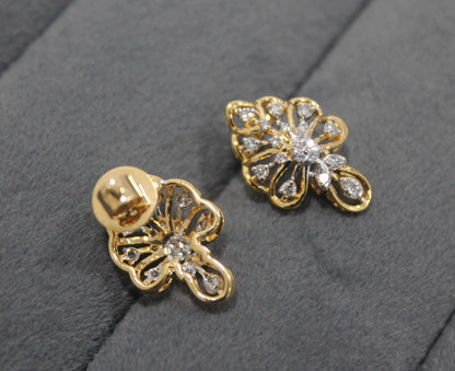 H-I VS - SI Natural Diamond Pendant Earring Set, IGI Certified Diamond Jewelry, Perfect Anniversary Gift, Designer Natural Diamond Gold Set