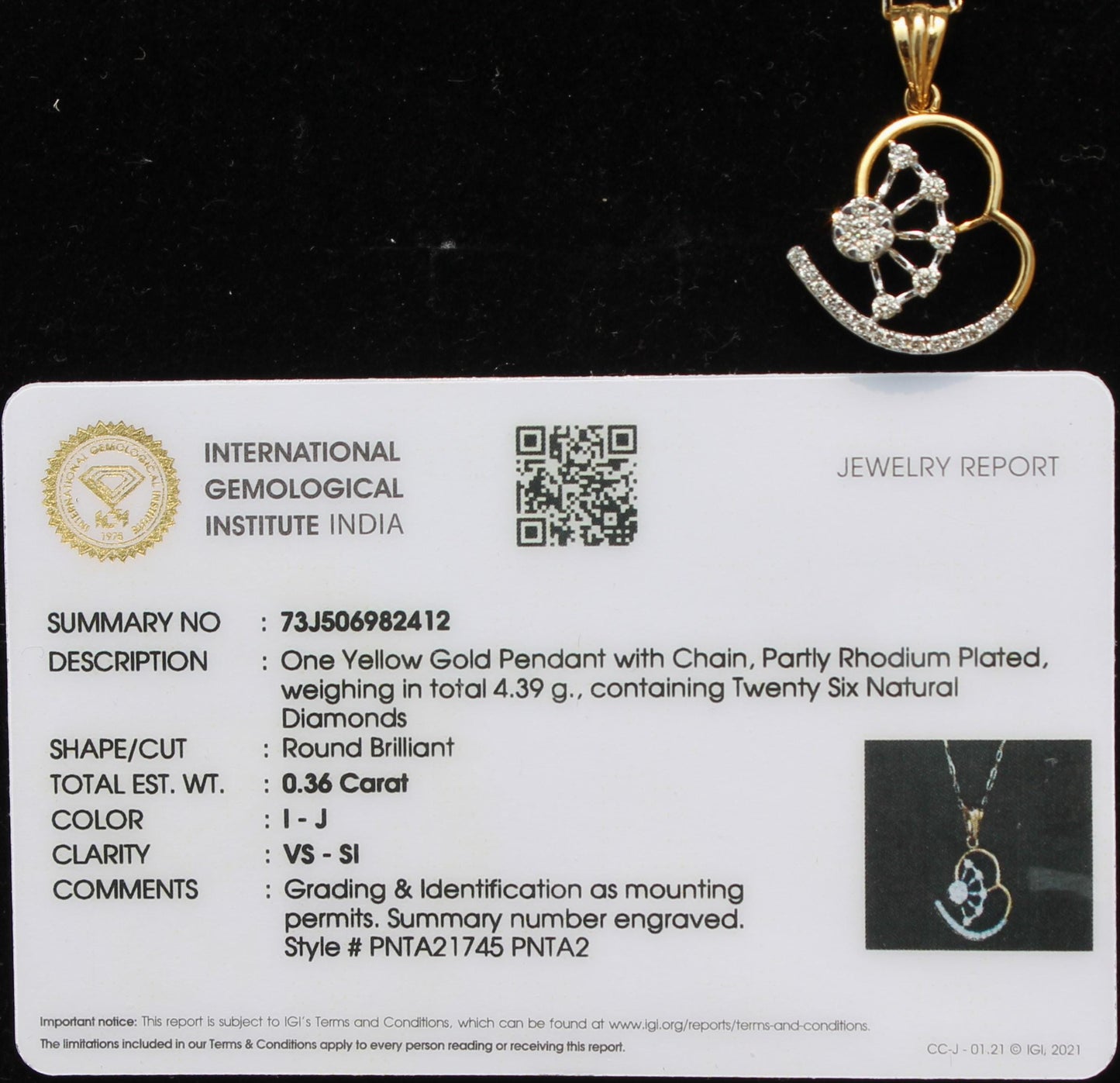 VS - SI Diamond Necklace Earrings Set, 18K Gold Jewelry for Her, IGI Certified Diamond Jewelry Set, Wedding Bridesmaid Gift For Her