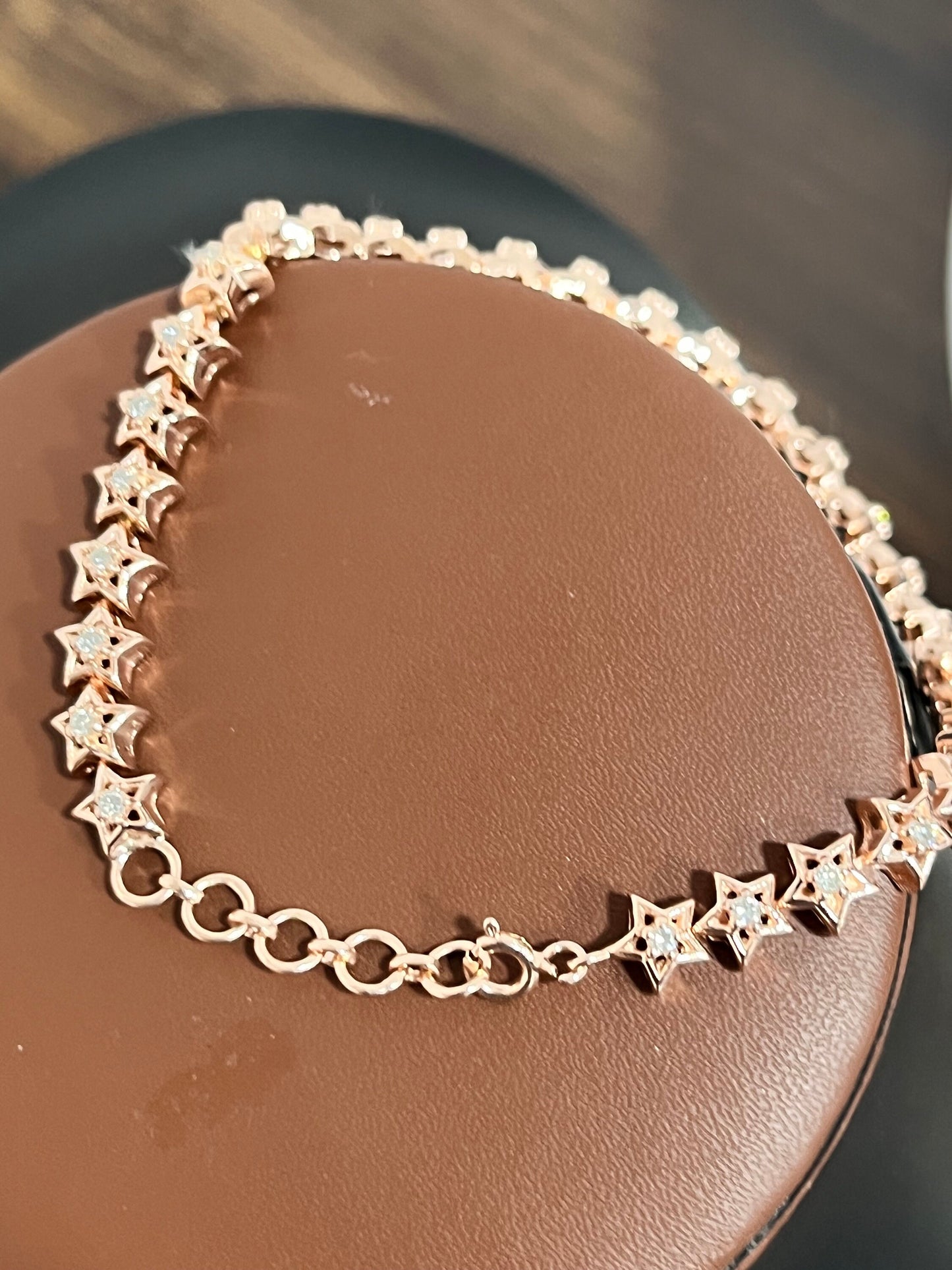 Star Bracelet With Round Moissanite, Dainty Minimalist Bracelet, 925 Sterling Silver Moissanite Bracelet, Designer Bracelet Gift for Bride