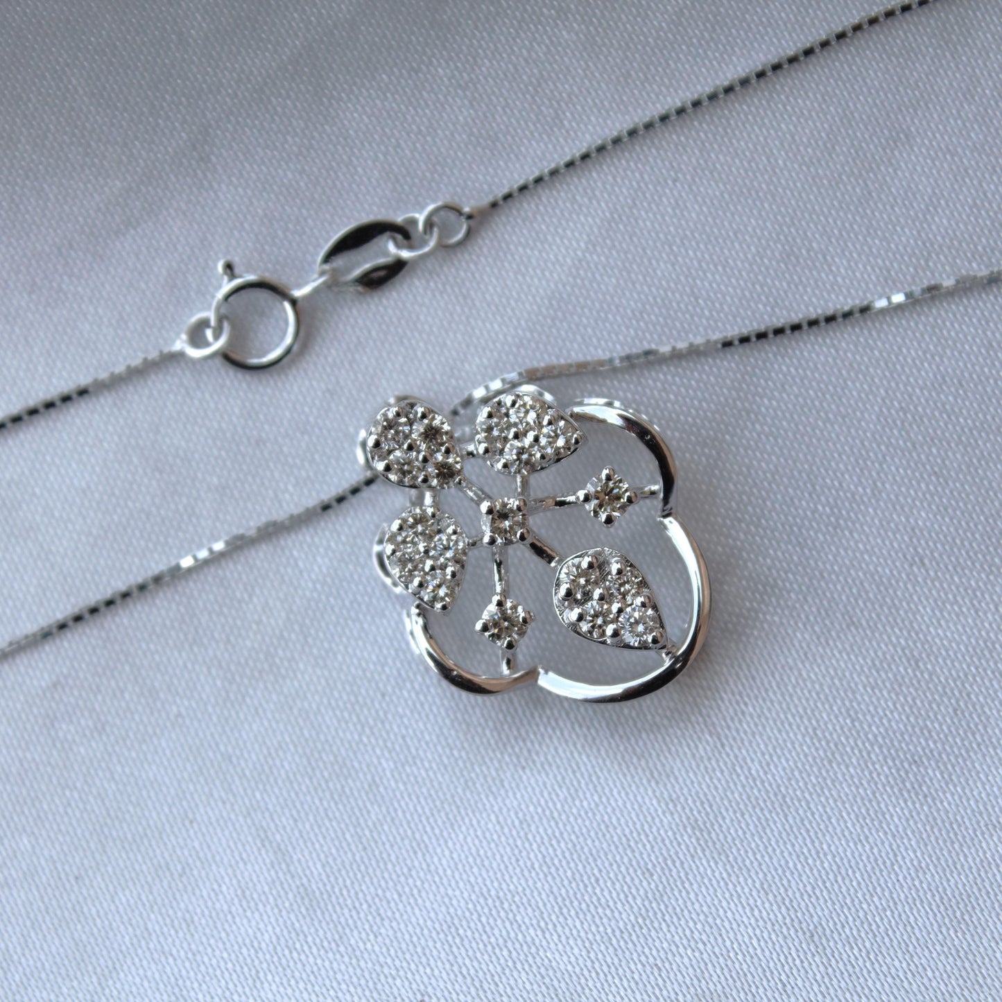 Natural Diamond Jewelry Set in Solid 18k Gold, Designer Pendant Necklace with Stud Earrings, IGI Certified Jewelry, White Gold Jewelry Gift