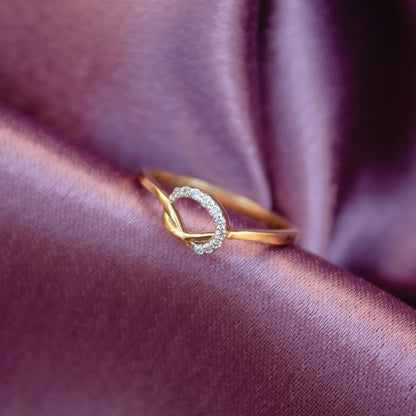 Natural Diamond Gold Knot Ring, Elegant Gold Ring, H - I Color With SI Clarity Natural Diamonds Stacking Ring, Propose Ring for Her