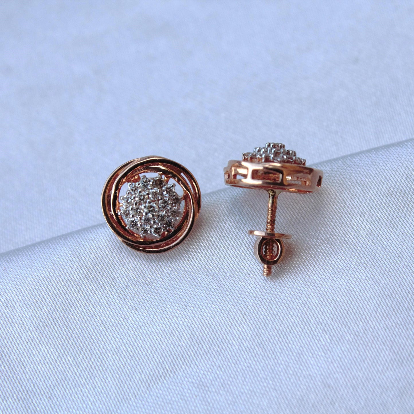 Solitaire Rose Gold Diamond Pendant Earrings Set, 18k Rose Gold Jewelry Set, Real Diamonds Jewelry, IGI Certified, Perfect Anniversary Gift