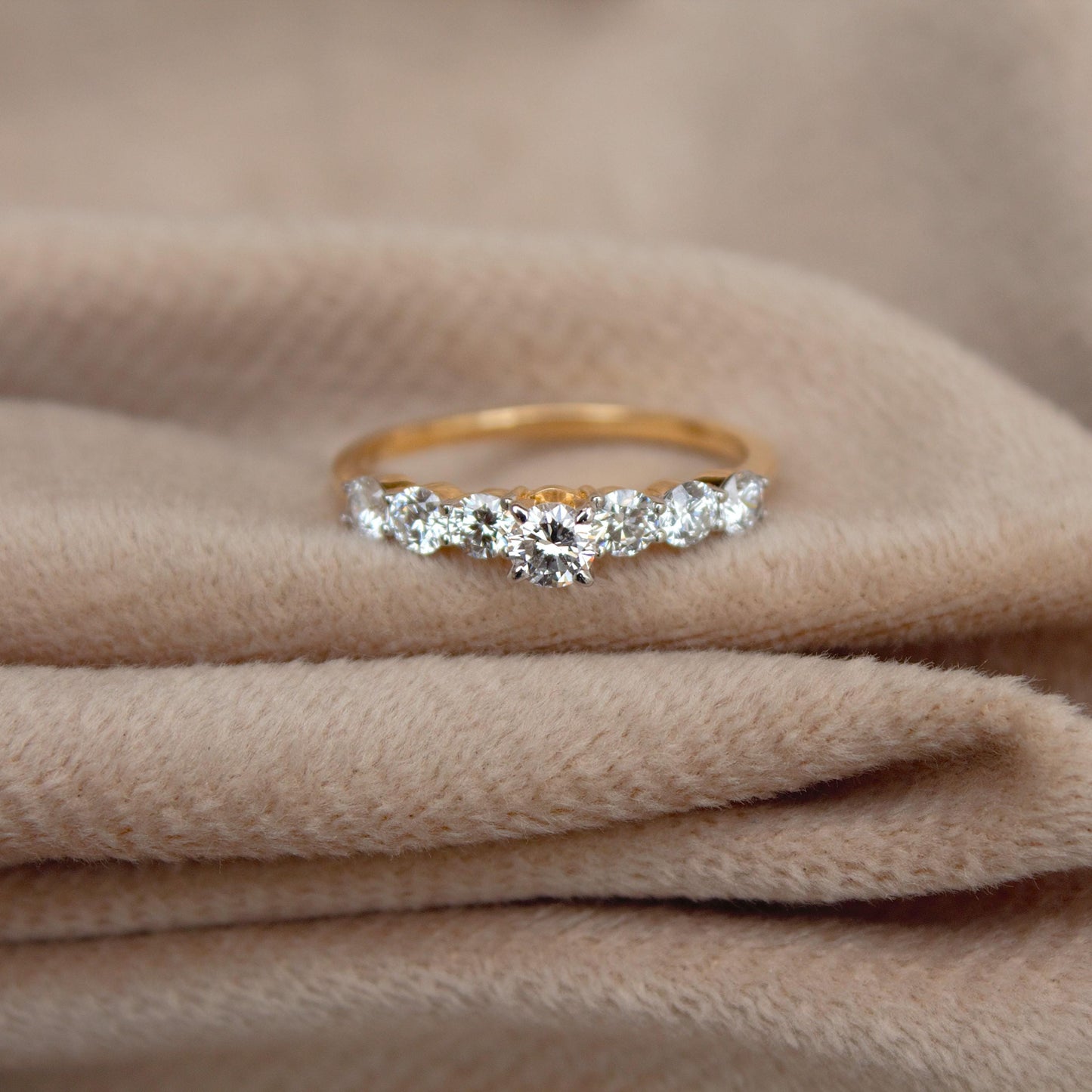 Lab Grown Diamond Minimalist Ring, US 7 Ring, 14K Yellow Gold Anniversary Ring, Stackable Ring for Women, Real Gold Jewelry, Ready to Ship