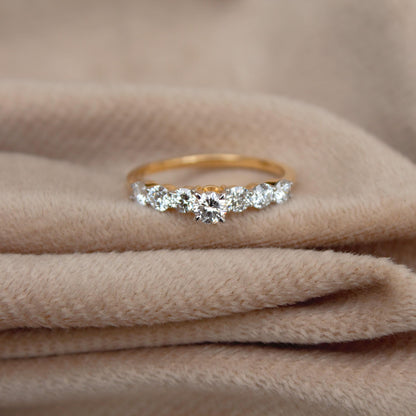 Lab Grown Diamond Minimalist Ring, US 7 Ring, 14K Yellow Gold Anniversary Ring, Stackable Ring for Women, Real Gold Jewelry, Ready to Ship