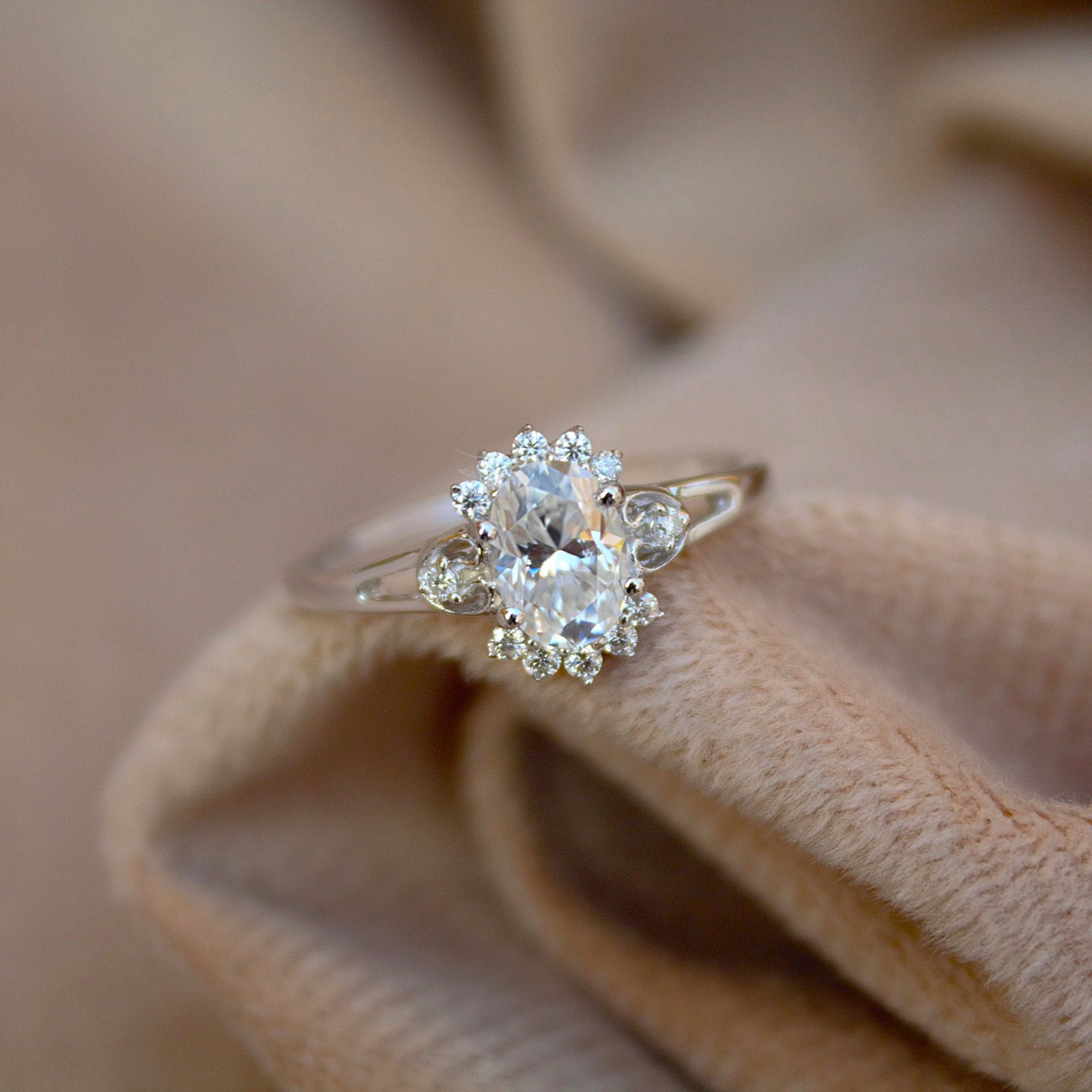 Cluster Moissanite Ring in 925 Sterling Silver, Statement Ring for Women, Solitaire Moissanite Silver Ring, Perfect Gift For Girlfriend