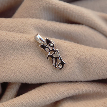 Moissanite Cat Pendant in 925 Sterling Silver, Kitty Charm Pendant, Minimalist Dainty Pendant for Her, Perfect Graduation Gift for Daughter