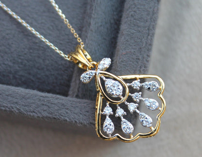 Natural Diamond IGI Certified Gold Jewelry Set, Designer Minimalist Necklace Earrings Set for Her, Dainty Diamond Gold Jewelry Gift For Her