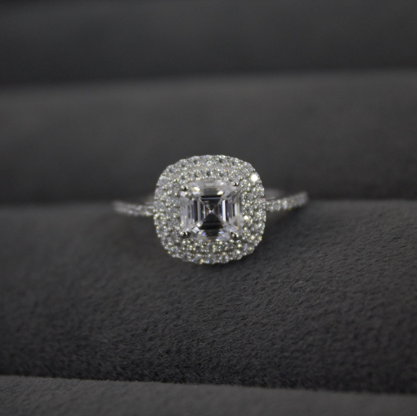 Asscher Cut Octagon Moissanite Ring, 925 Sterling Silver Ring for Men and Women, Handmade Designer Moissanite Silver Jewelry, Statement Ring