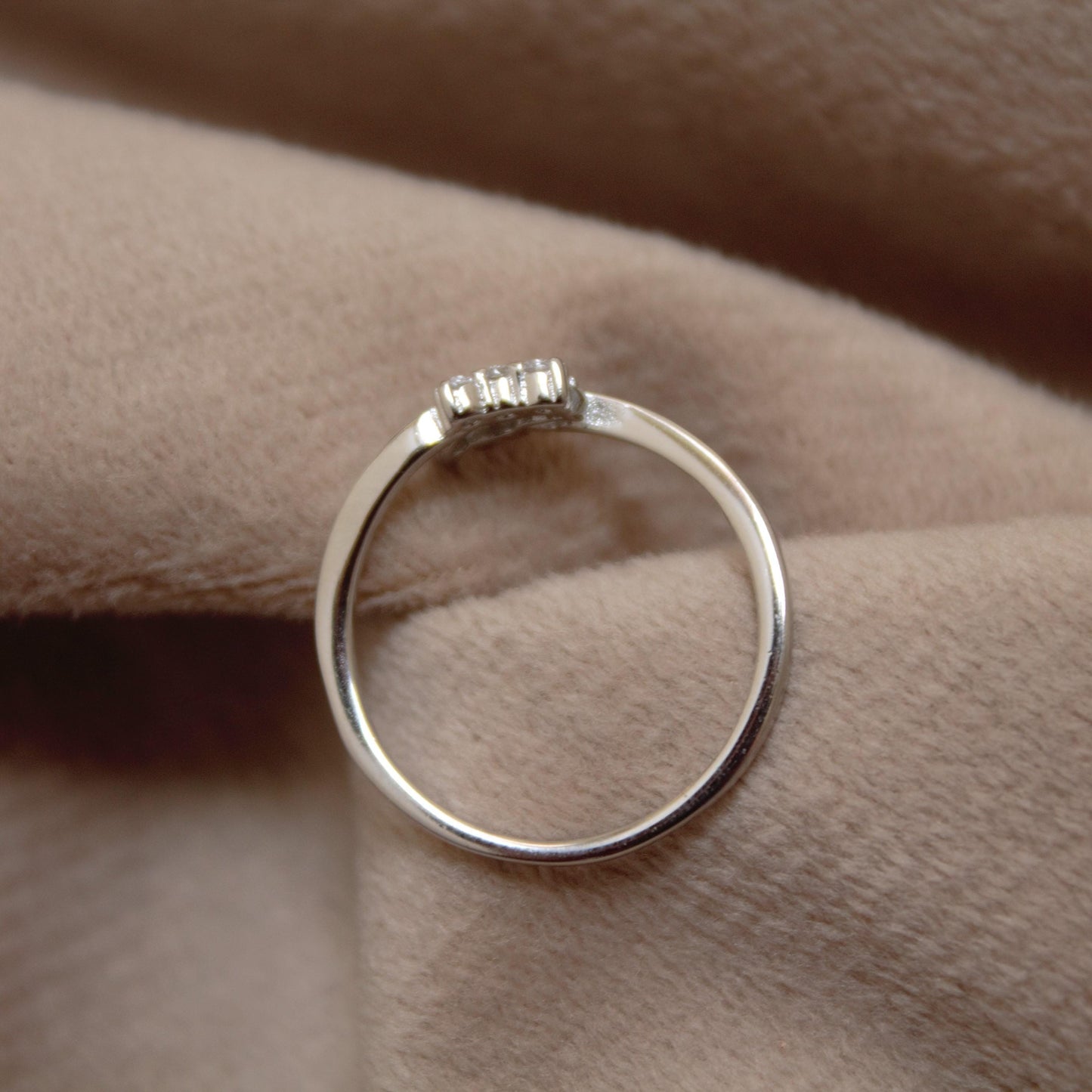 925 Sterling Silver CZ Ring With 925 Stamped, Cubic Zirconia Silver Jewelry, Dainty Lightweight 1 gram Handmade Birthday Gift for Daughter