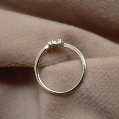 925 Sterling Silver CZ Ring With 925 Stamped, Cubic Zirconia Silver Jewelry, Dainty Lightweight 1 gram Handmade Birthday Gift for Daughter