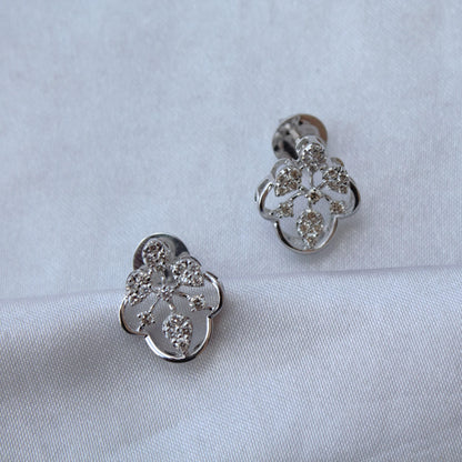 Natural Diamond Jewelry Set in Solid 18k Gold, Designer Pendant Necklace with Stud Earrings, IGI Certified Jewelry, White Gold Jewelry Gift