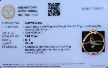 Real 18K Solid Gold Ring, Natural Diamond Ring, Dainty Engagement Ring, Elegant Gift for Her, Unique Promise Ring, IGI Certified Jewelry