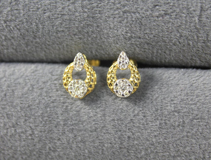 IGI Certified Natural Diamond Necklace with Stud Earrings, Solid 18K Gold Pendant with Chain and Earrings, Designer Gold Diamond Jewelry