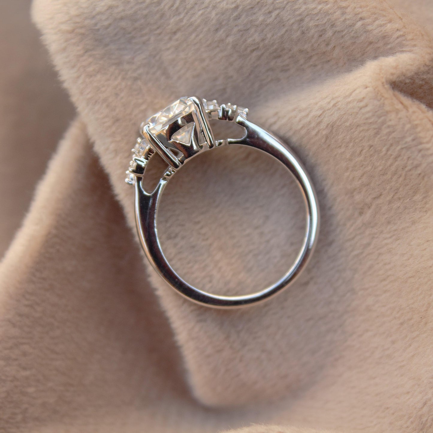 Sterling Silver Moissanite Ring, Statement Oval Cut Ring, Luxurious White Moissanite Jewelry, Cocktail Party Wear Ring, Graduation Gift