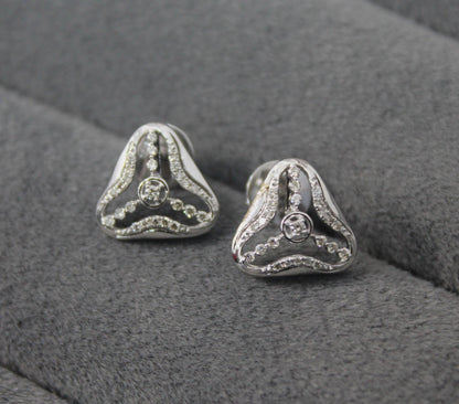 Natural Diamond Gold Earrings With Necklace, 18K Real Gold VS - SI Diamond Jewelry Set, Dainty Diamond Jewelry Perfect For Anniversary Gift