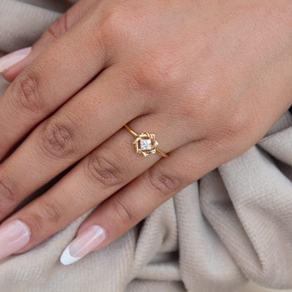 IGI Certified Diamond Jewelry, 18K Solid Gold Ring, Lightweight Diamond Ring For Daily Wear, 1.28 gram Diamond Gold Ring For Birthday Gift