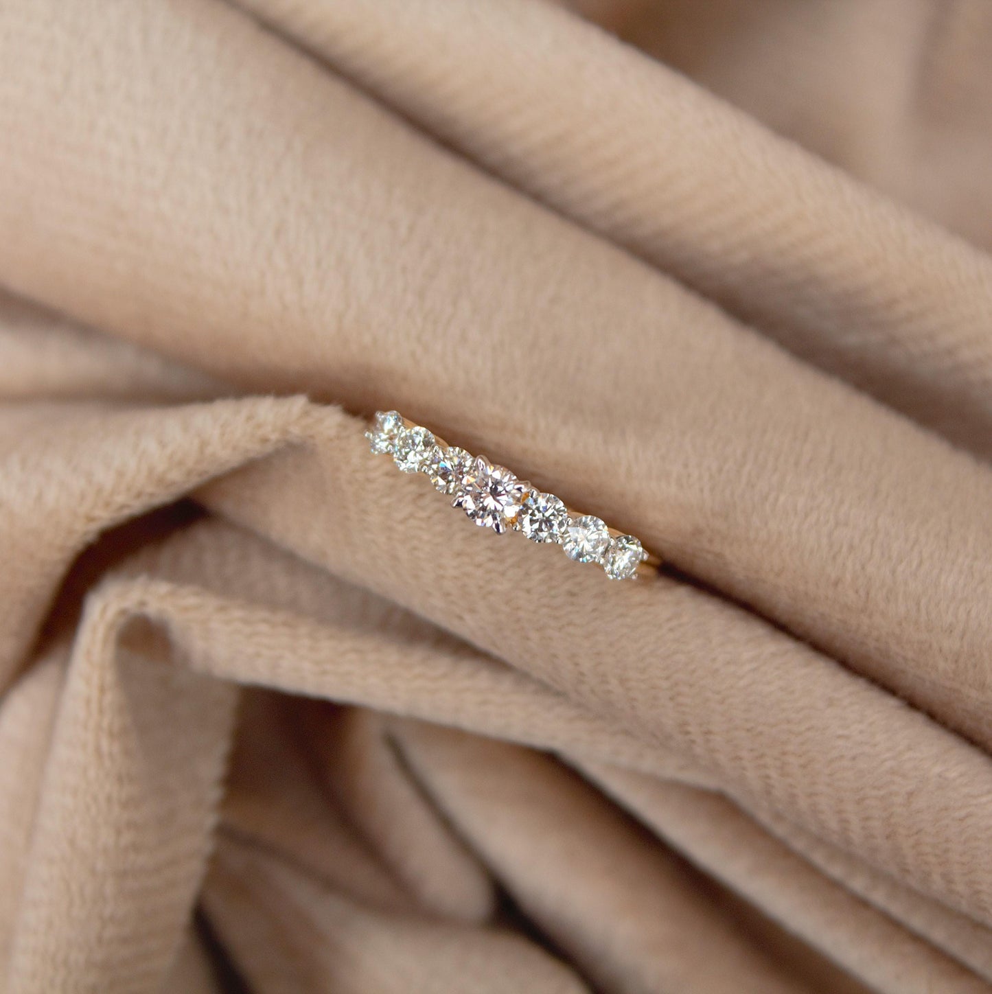 Lab Grown Diamond Minimalist Ring, US 7 Ring, 14K Yellow Gold Anniversary Ring, Stackable Ring for Women, Real Gold Jewelry, Ready to Ship