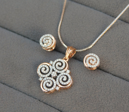 HIJ Color SI Clarity Diamond Jewelry Set,