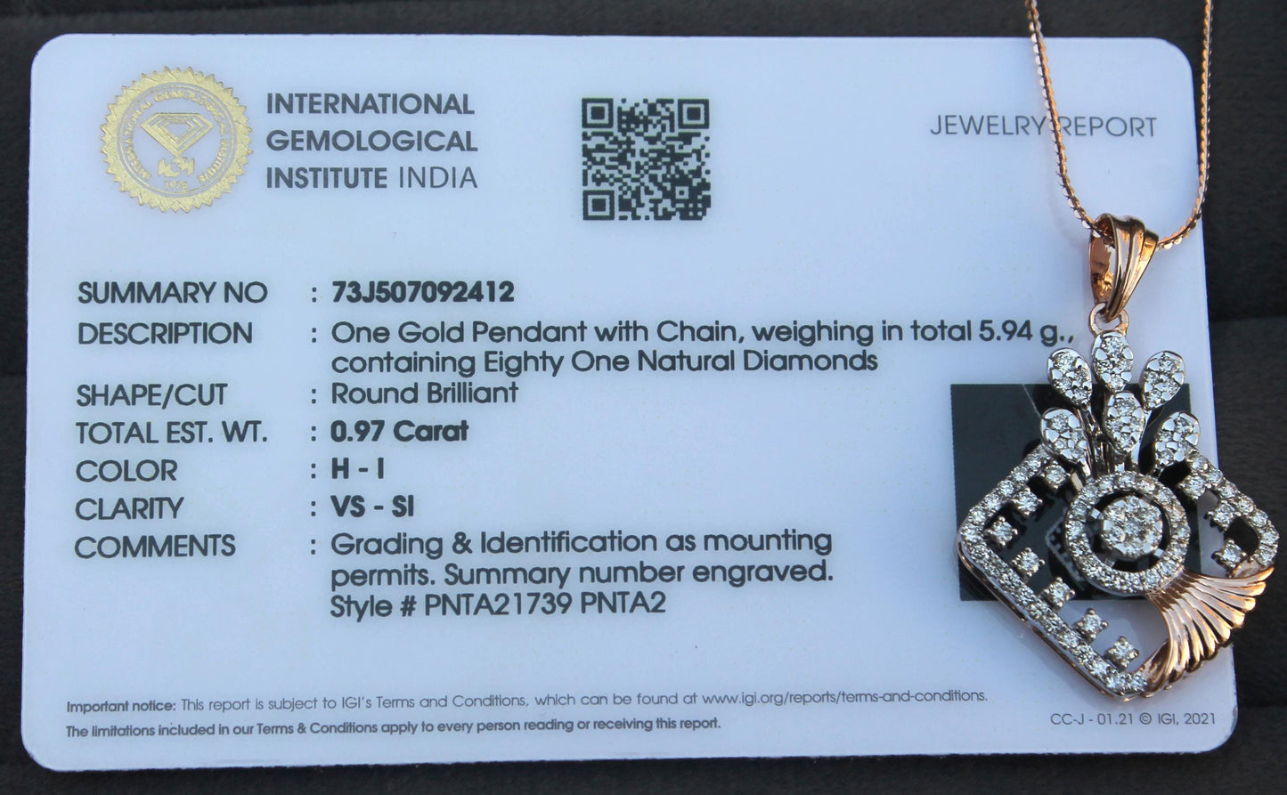 IGI Certified Real Diamond Jewelry Set, 18K Gold Necklace and Earrings, Designer Gold Bridal Jewelry, Natural Diamond Pendant with Chain