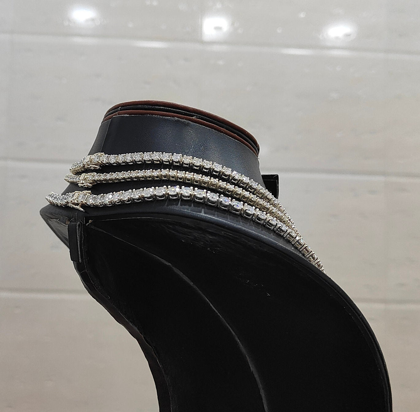 Moissanite Tennis Necklace, D Color VVS 1 Grade 4 MM Moissanite Necklace, Hip-Hop Jewelry, 925 Sterling Silver Necklace, Engagement Gift