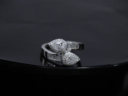 Pear Cut Moissanite Engagement Ring for Bride, 925 Sterling Silver Wedding Ring, Classic Anniversary Ring, Vintage Style Silver Ring US 6.5