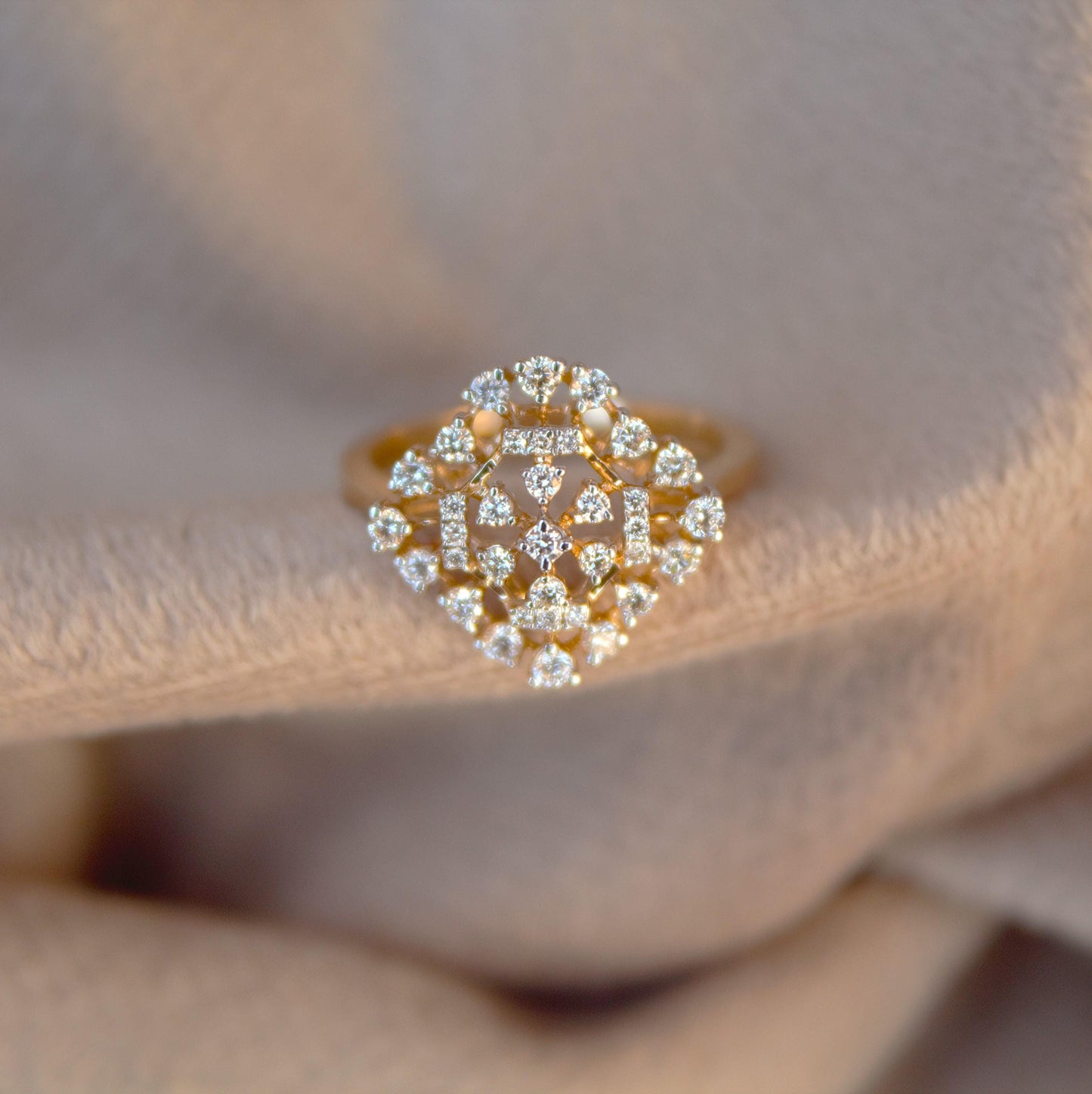 Natural Diamond Gold Ring, IGI Certified Diamond Jewelry, 18K Solid Gold Ring, Statement Gold Ring For Wife, H - I Color Diamond Gold Ring