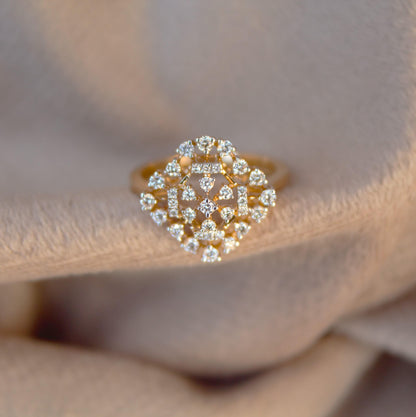 Natural Diamond Gold Ring, IGI Certified Diamond Jewelry, 18K Solid Gold Ring, Statement Gold Ring For Wife, H - I Color Diamond Gold Ring