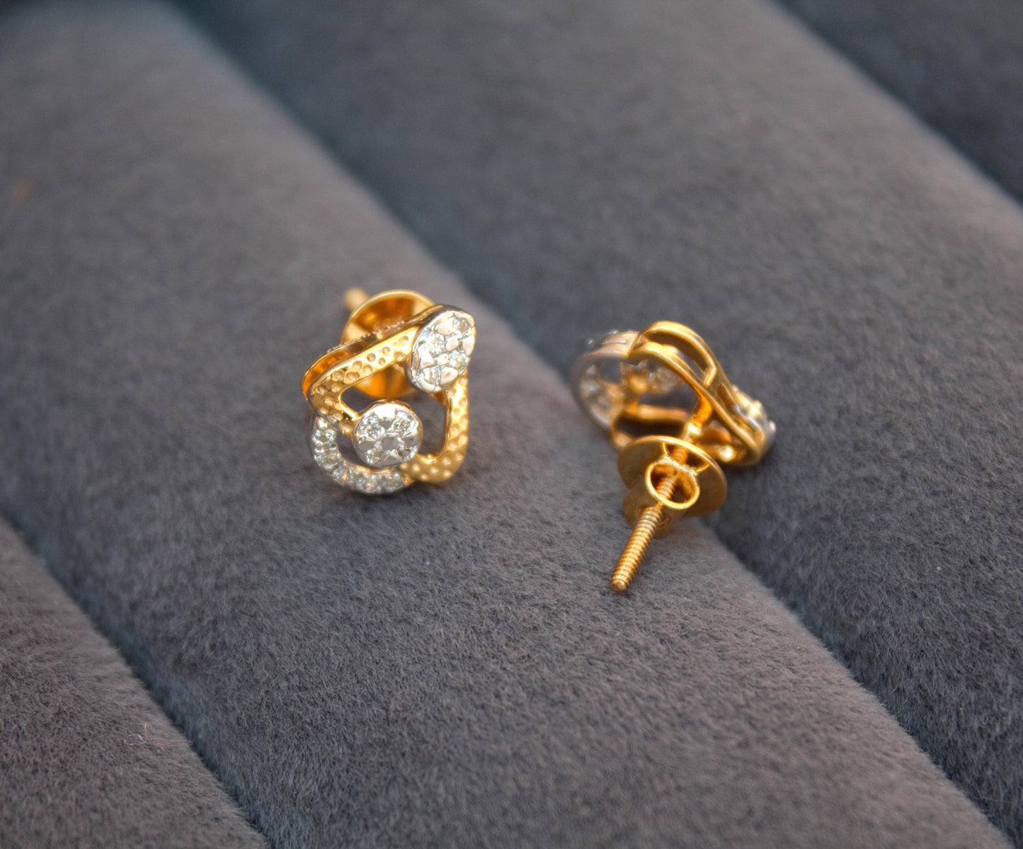 Diamond Necklace Earrings Set, Dainty Gold Jewelry for Engagement, IGI Certified 18K Gold Necklace with Earrings, Birthday Gift for Her