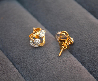 Diamond Necklace Earrings Set, Dainty Gold Jewelry for Engagement, IGI Certified 18K Gold Necklace with Earrings, Birthday Gift for Her