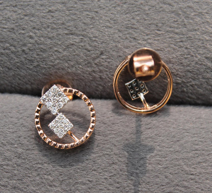 Natural Diamond Gold Earrings With Necklace, 18K Solid Real Gold Diamond Jewelry Set, Minimalist Diamond Jewelry For Valentines Day Gift