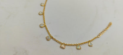 Opal Heart Necklace, Dainty Opal Jewelry, October Birthstone Necklace, 925 Sterling Silver Necklace for Women, Minimalist Necklace For Gift