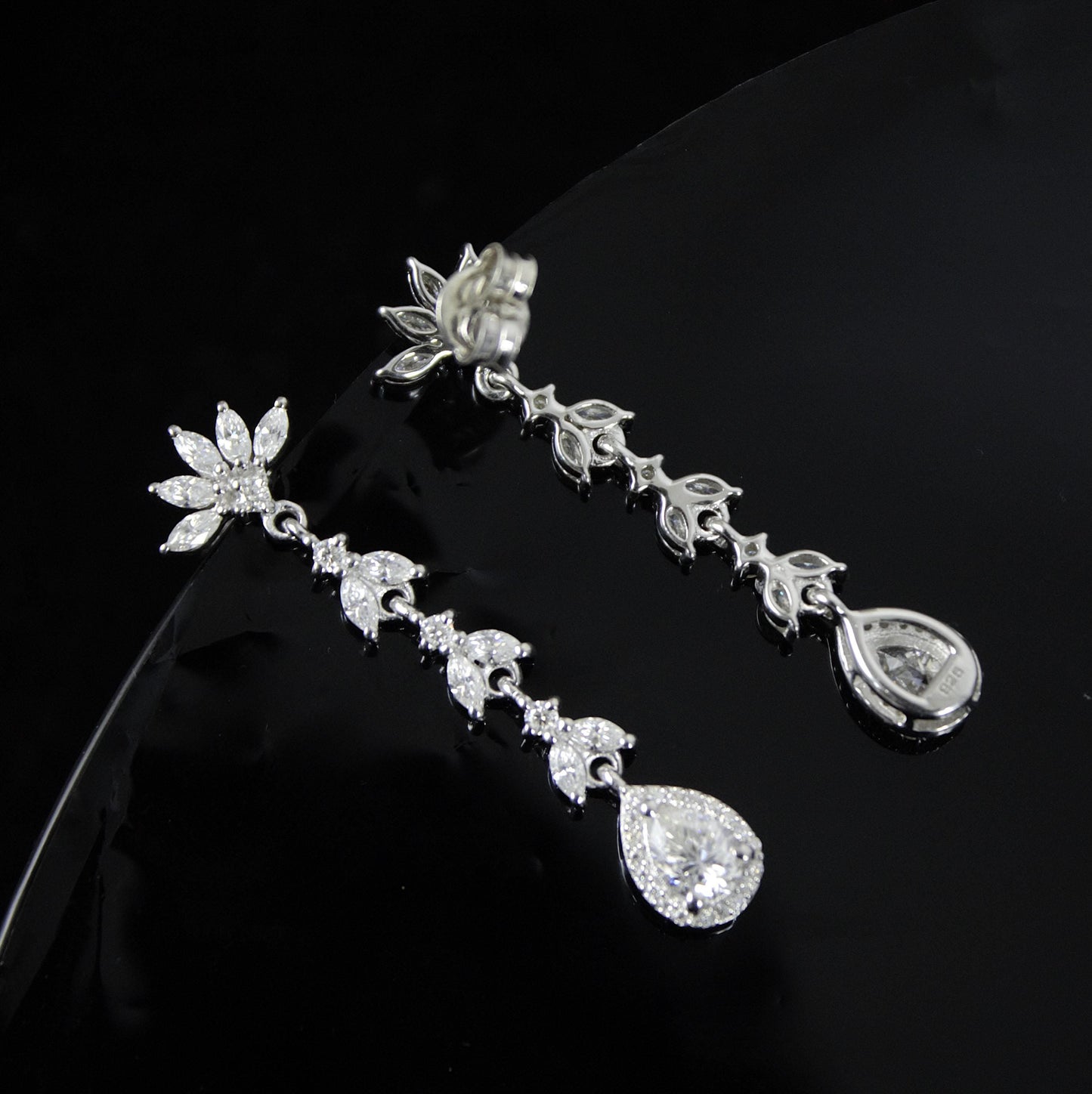 Minimalist Long Moissanite Drop Earring, Chandelier Silver Earrings, Perfect Bridesmaid Gift For Her, Moissanite Sterling Silver Earrings