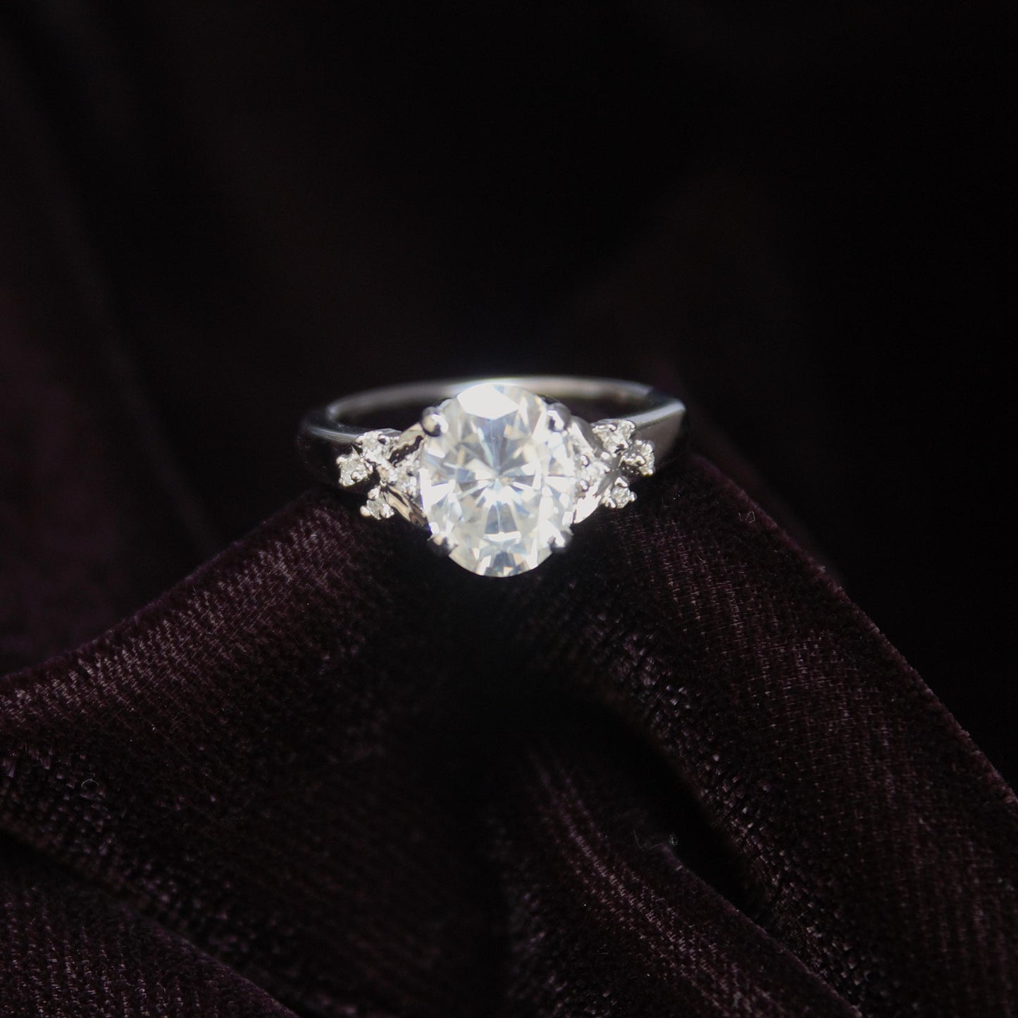 Sterling Silver Moissanite Ring, Statement Oval Cut Ring, Luxurious White Moissanite Jewelry, Cocktail Party Wear Ring, Graduation Gift