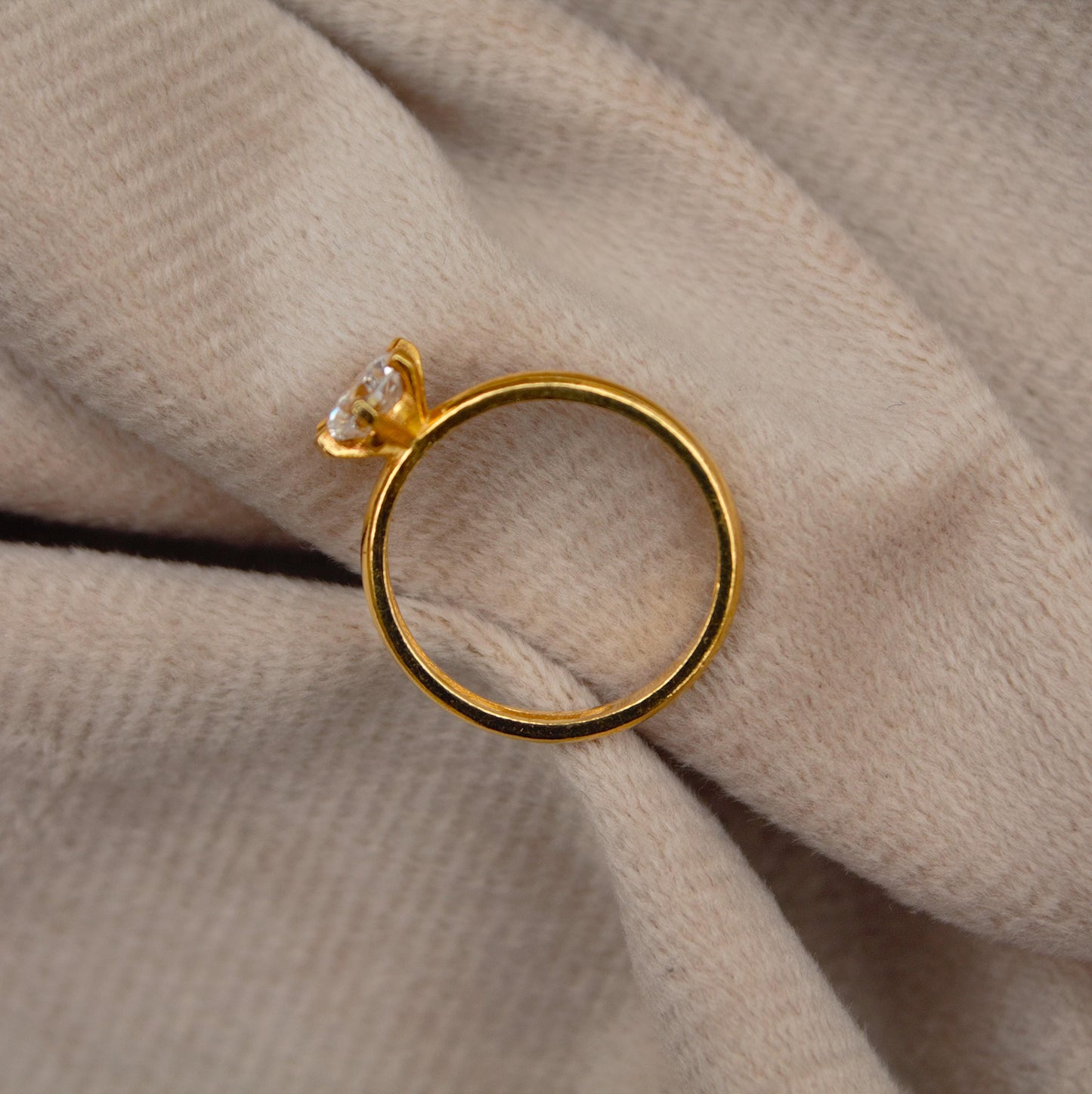 5.50 MM Round HPHT Ring, 14K Solid Gold 5.5 US Ring Diamond Ring, Lab Grown Diamond Single Stone Ring, Perfect For Anniversary Gift