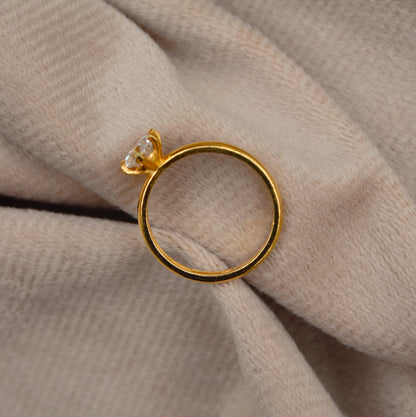 5.50 MM Round HPHT Ring, 14K Solid Gold 5.5 US Ring Diamond Ring, Lab Grown Diamond Single Stone Ring, Perfect For Anniversary Gift