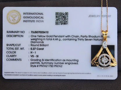 Diamond Necklace Earrings Set, Dainty Gold Jewelry for Engagement, IGI Certified 18K Gold Necklace with Earrings, Birthday Gift for Her