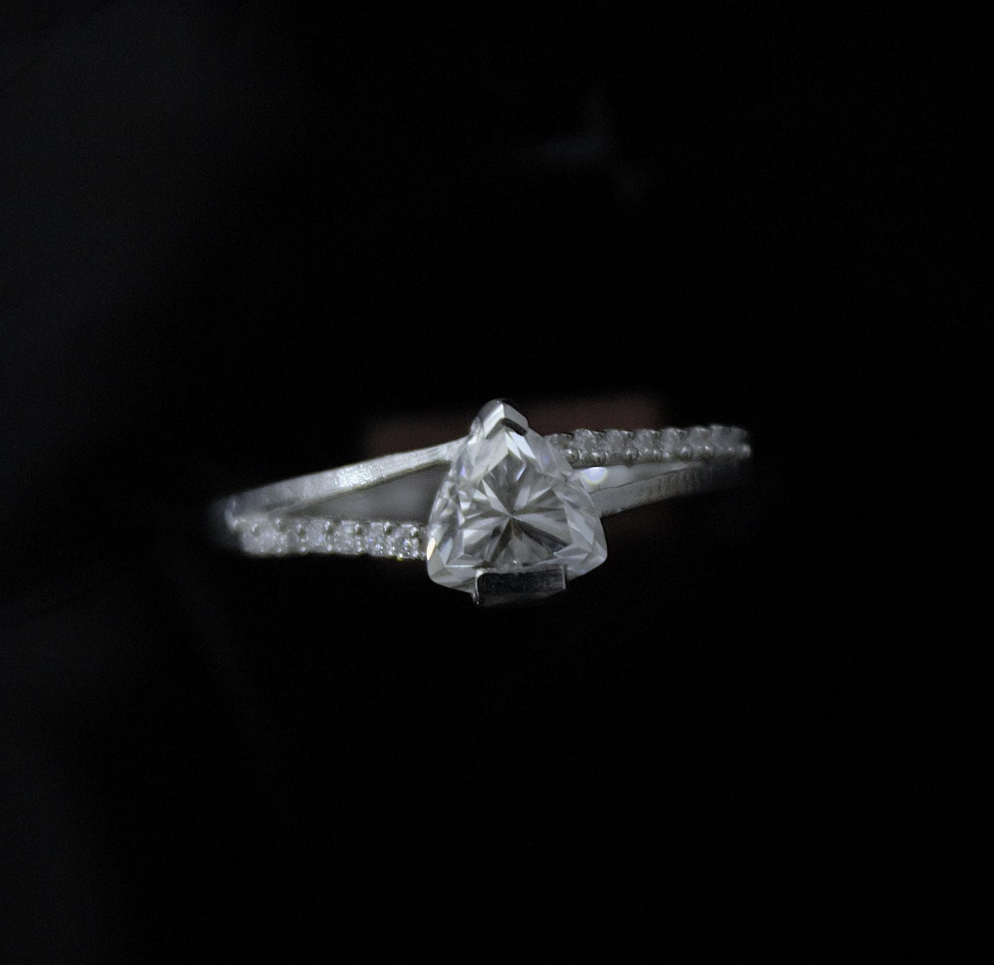 Moissanite 925 Sterling Silver Ring, Trillion Cut Stone Ring, Classic Solitaire Ring, Moissanite Jewelry, Trillion Shape Ring, Proposal Ring