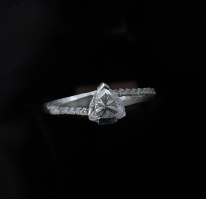 Moissanite 925 Sterling Silver Ring, Trillion Cut Stone Ring, Classic Solitaire Ring, Moissanite Jewelry, Trillion Shape Ring, Proposal Ring