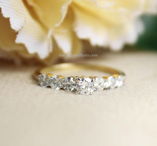 Lab Grown Diamond Minimalist Ring, 10K/14K Yellow Gold Anniversary Ring, Stackable Ring for Women, Real Gold Jewelry, Dainty Gold Ring